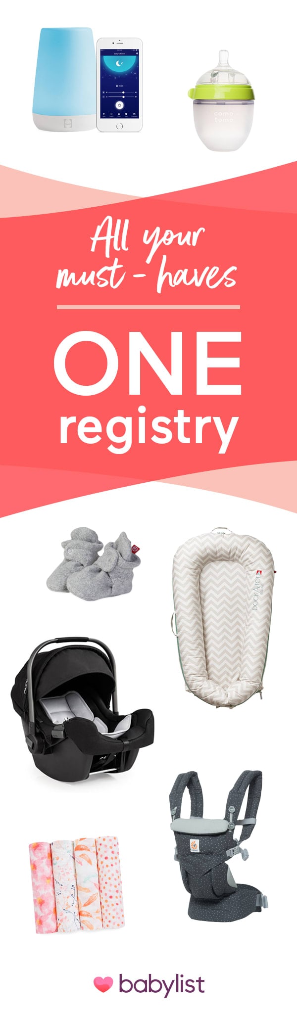 Add anything - like babysitting help, Etsy items, or home cooked meals - to one beautiful baby registry.